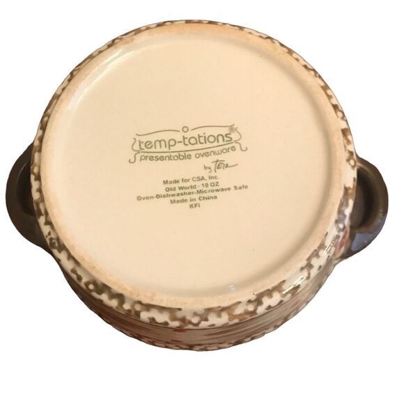 Temptations Old World Brown Rem Round Mini Bowl With Handles Holds‎ 10 Ounces - Picture 5 of 5